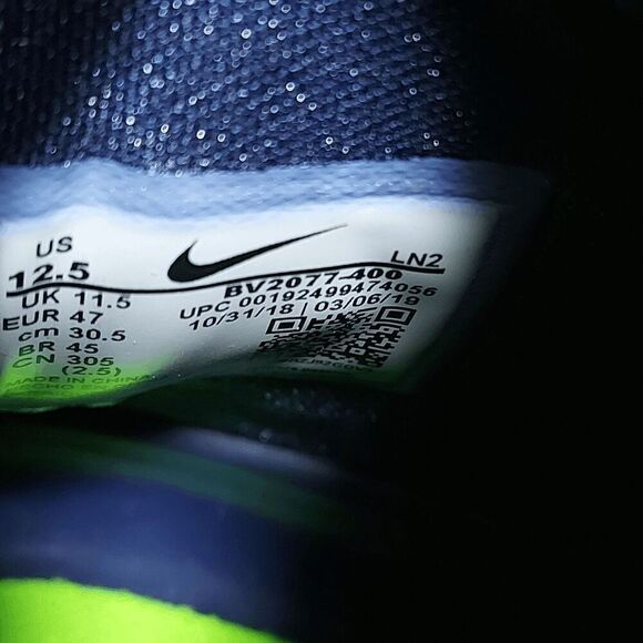 Nike Alpha Menace Elite 2 Flyknit Football Cleats Blue Green Seahawks BV2077-400 - Picture 7 of 7